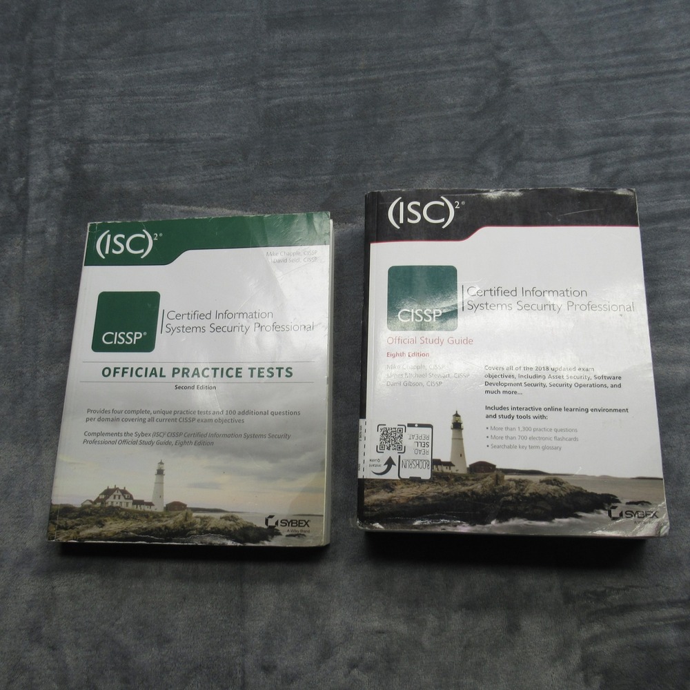 2 Books ISC CISSP Certification Exam Study Guide Official Practice Tests‎